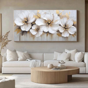 Abstract Flower Oil Painting On Canvas Large Wall Art Minimalist